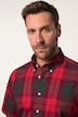 Chemise à carreaux JP 1880, manches courtes et col à pointes boutonnées, coupe Modern Fit - jusqu'au 8 XL