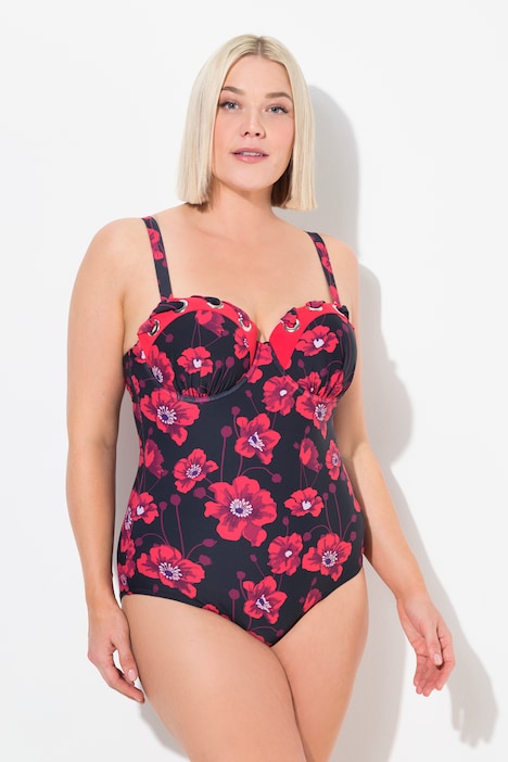 Maillot de bain à armatures et bonnets souple, imprimé floral, matière recyclée