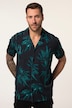 Chemise en jersey JP 1880 FLEXNAMIC®, manches courtes, col cubain et imprimé all-over, coupe Cuba-Fit - jusqu'au 8 XL
