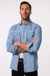 Chemise en jean JP 1880, manches longues et col Kent, surpiqûre dans le dos, coupe Modern Fit - jusqu'au 8 