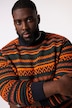 STHUGE sweater, strikmønster, rund hals, op til 8XL