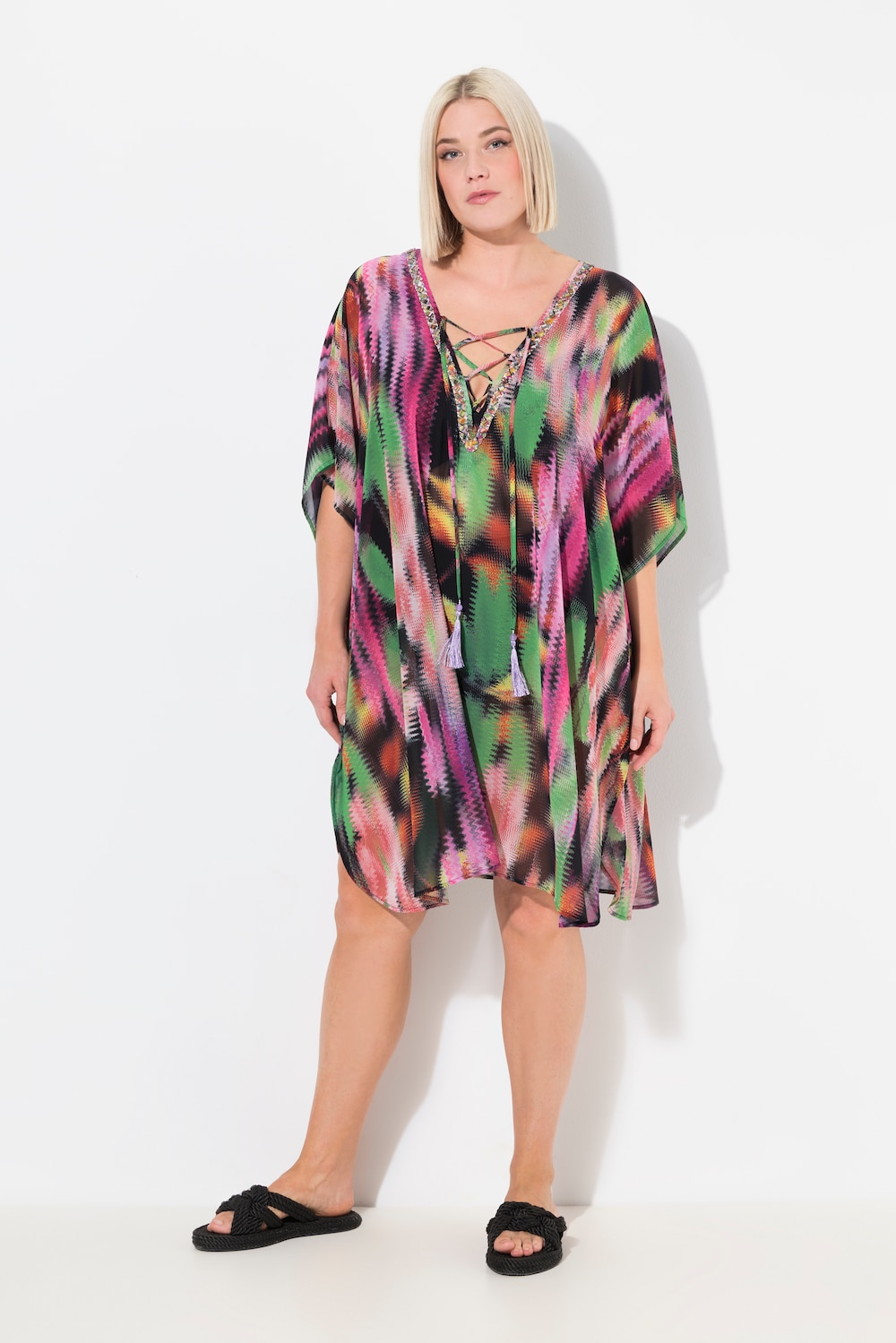 Große Größen Tunika, Damen, schwarz, Größe: 2=50-56, Polyester, Ulla Popken