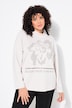 Sweatshirt, bloemen, opstaande kraag, lange mouwen, modalmix
