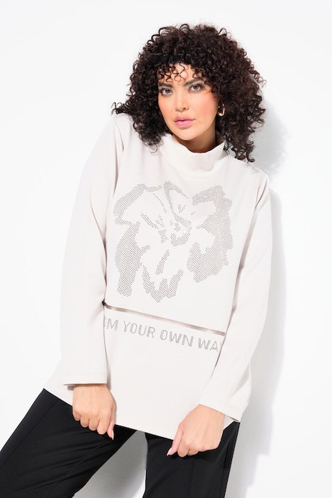 Rhinestone Flower Long Sleeve Sweatshert