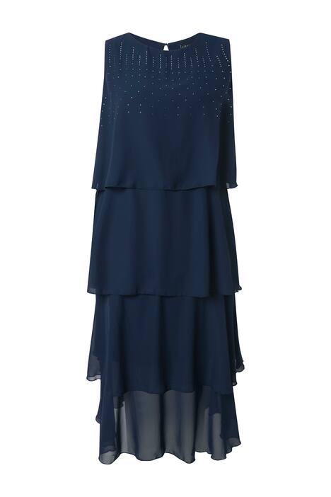 Šifonové maxi šaty, volánky, lodičkový výstřih, bez rukávů