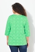 Bluzka, kropki, krój trapezowy, ozdobne plisy, dekolt w serek, rękaw 3/4