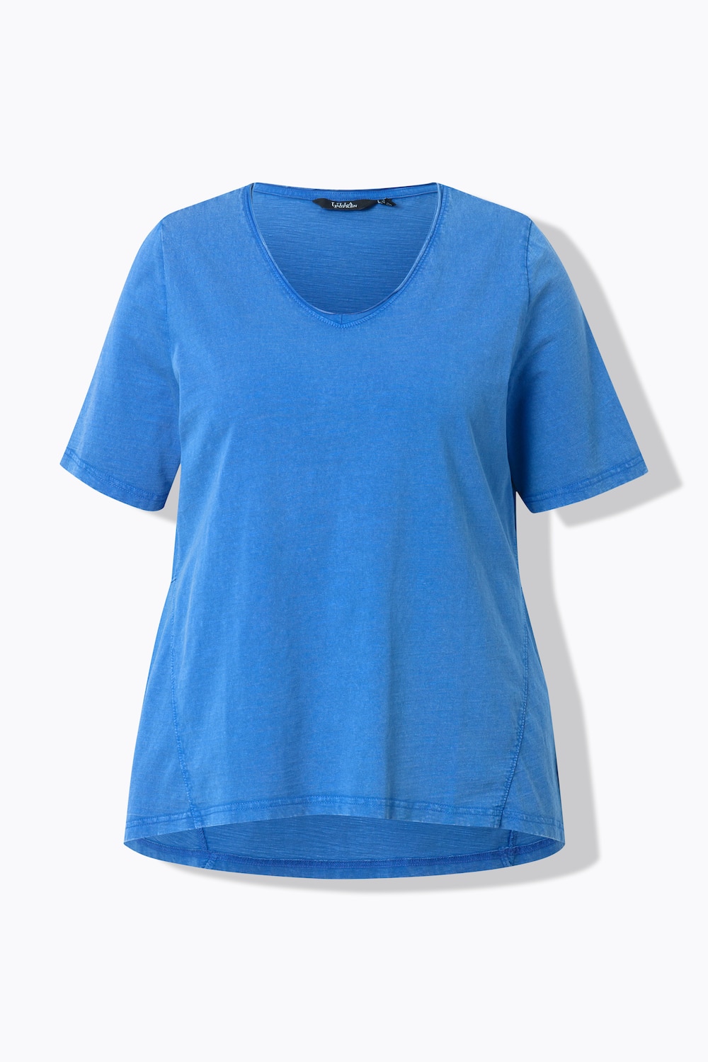 Stora storlekar T-shirt i A-linjemodell, Dam, blå, storlek: 62/64, Bomull, Ulla Popken