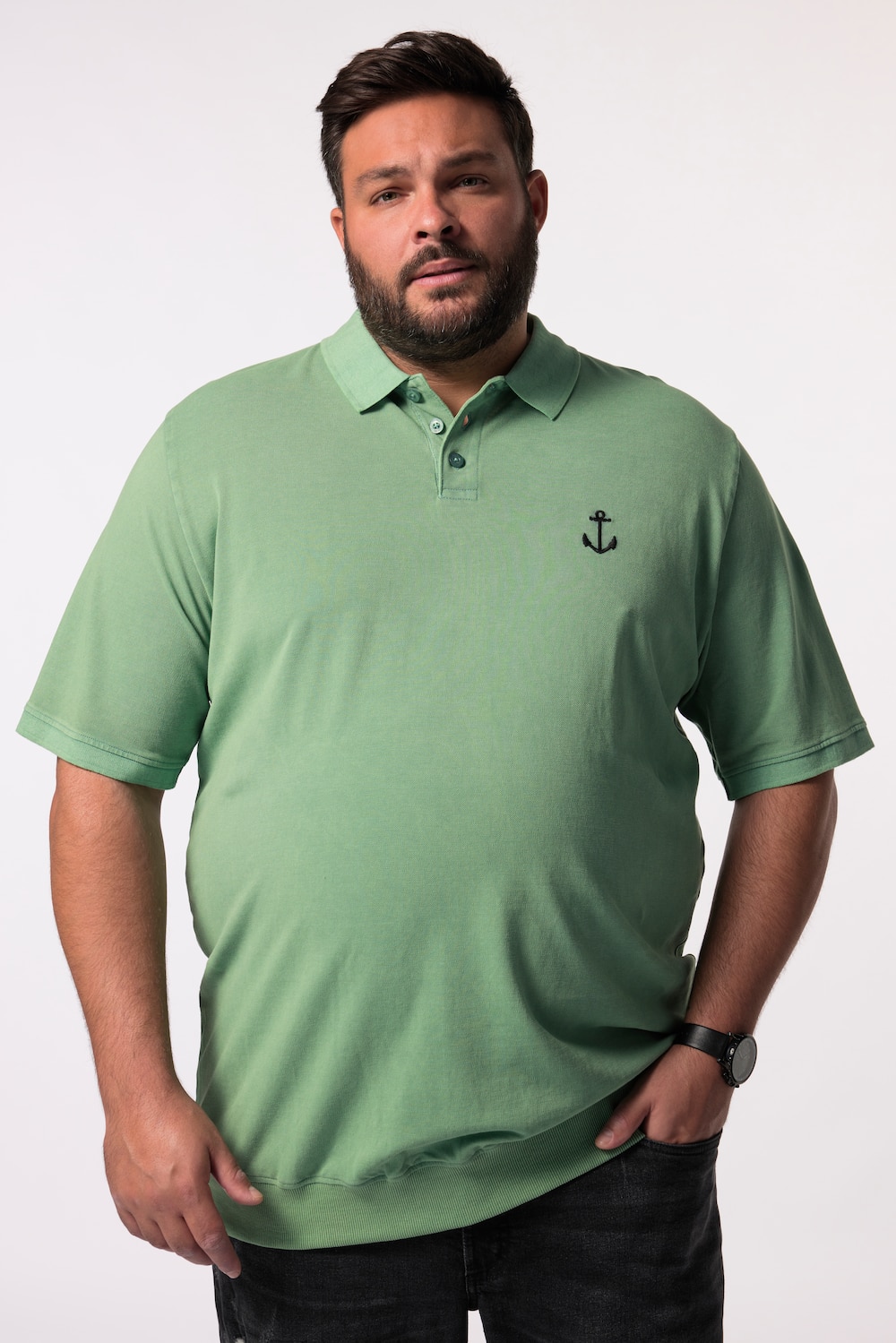Men+ poloshirt, Buik-Fit, korte mouwen, vintage look, tot 8XL
