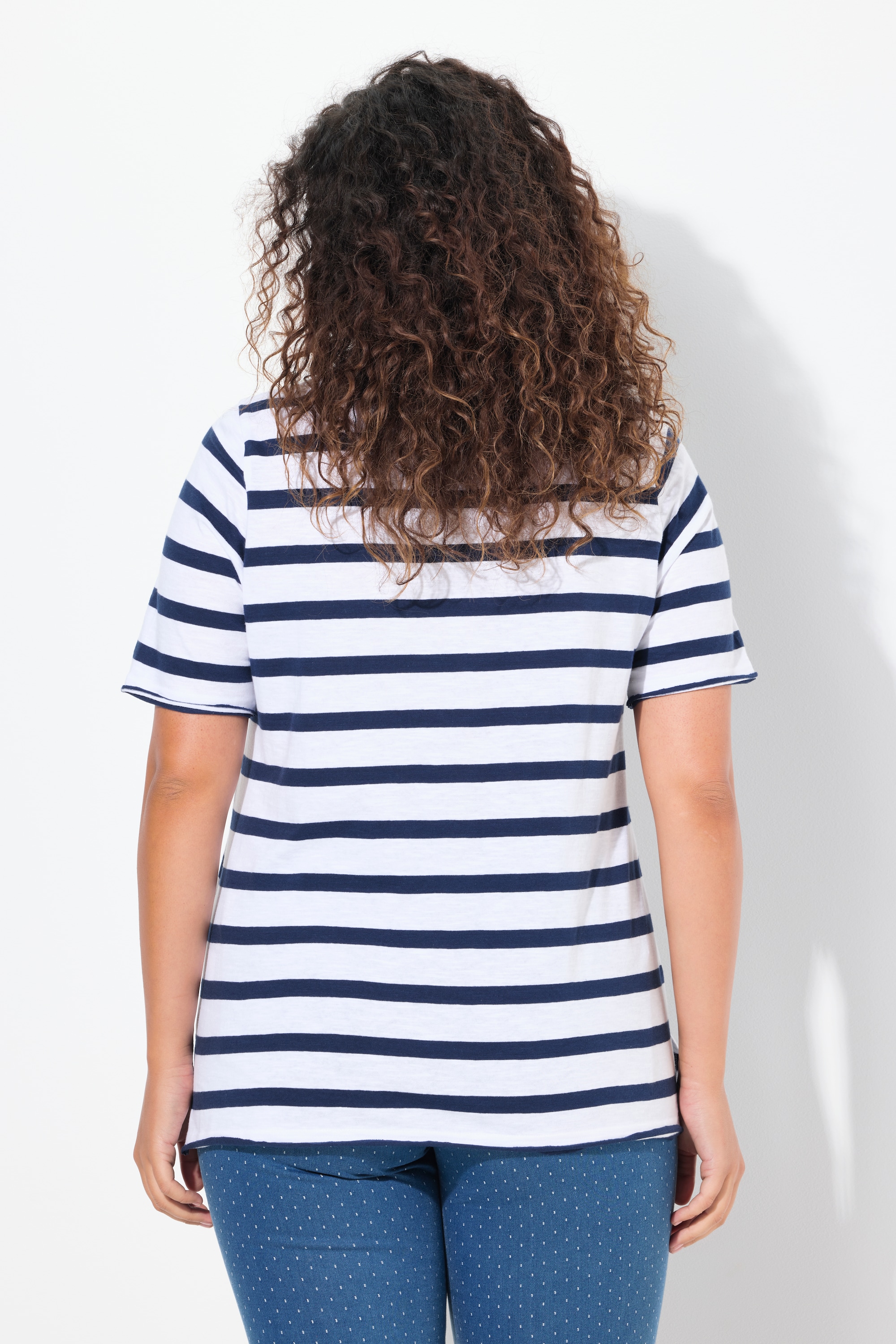 Ulla Popken Damen große Größen T Shirt Katze A Linie Rundhals Halbarm 836014