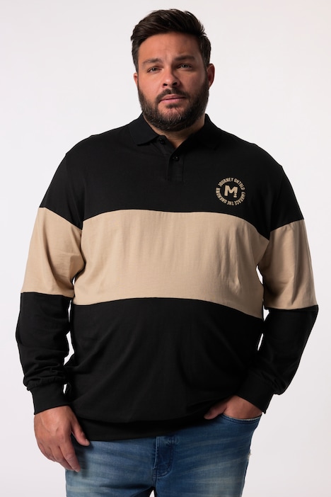 Men+ Poloshirt Bauchfit, Langarm, Rugby, bis 8 XL