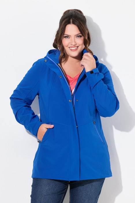 HYPRAR Softshell-Longjacke, wasserdicht, A-Linie, Kapuze