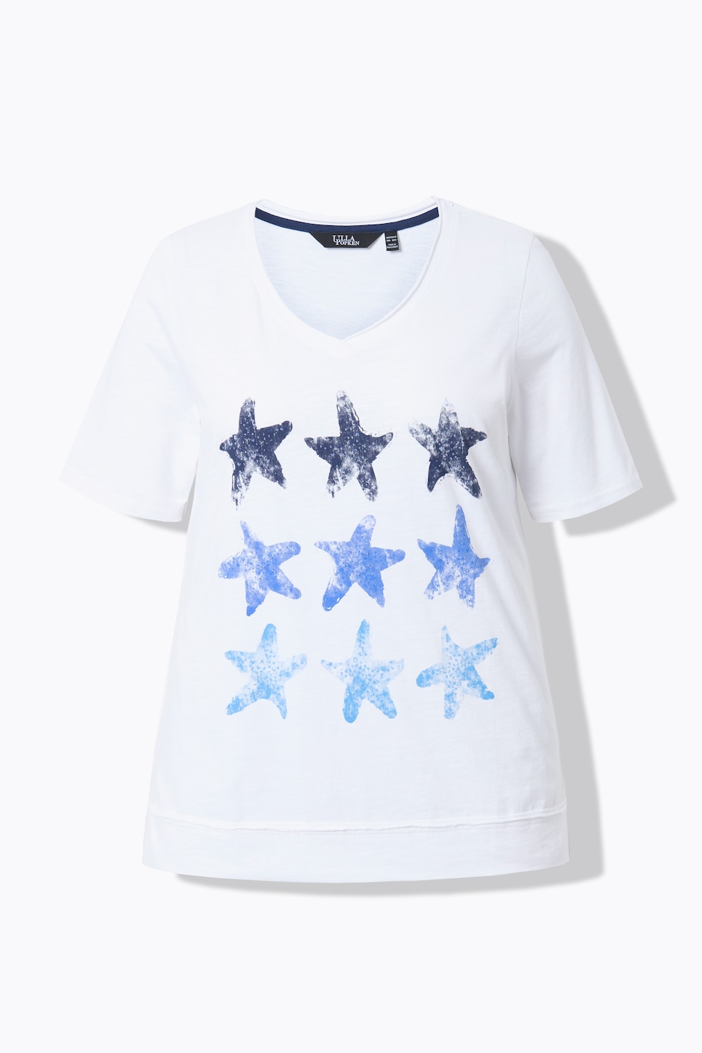 Stora storlekar T-shirt, Dam, vit, storlek: 58/60, Bomull, Ulla Popken