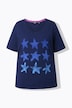 T-shirt, zeesterren, open afgewerkt, V-hals, korte mouwen