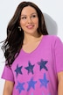 T-shirt, zeesterren, open afgewerkt, V-hals, korte mouwen