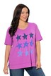 Tričko, mořské hvězdice, otevřené okraje, výstřih do V, krátké rukávy