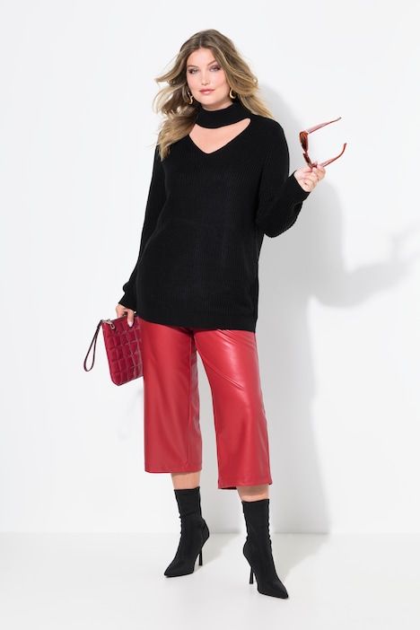 Pullover, Regular Fit, V-Ausschnitt mit Choker