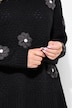 Genser, klassisk passform, 3D-blomster, slisser i siden