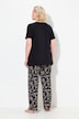 Pyjamas, trykket, rund hals, halvermer