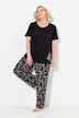 Pyjamas, trykket, rund hals, halvermer