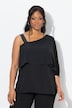Chiffon-Bluse, One-Shoulder-Überwurf, A-Linie, 3/4-Arm