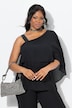 Chiffon-Bluse, One-Shoulder-Überwurf, A-Linie, 3/4-Arm