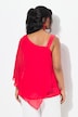 Chiffonbluse, en-skulders slag, A-form, 3/4-ærmer