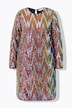 Kleid, A-Line, ZickZack Pailletten, Langarm