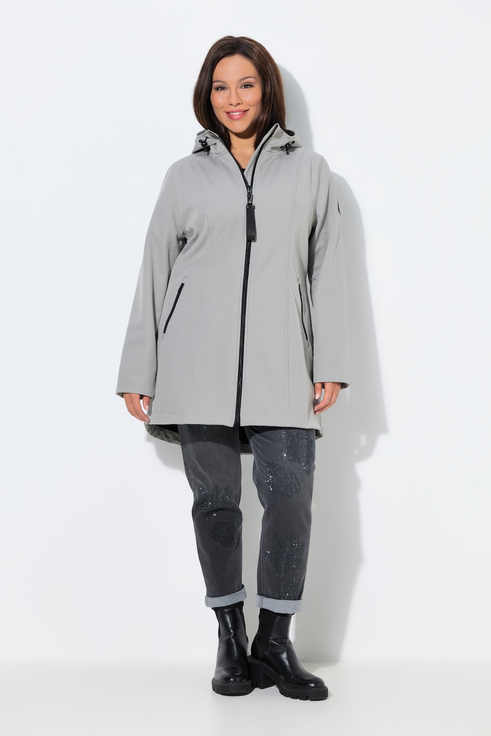 Thumbnail - Große Größen HYPRAR Softshelljacke, Damen, grau, Größe: 62/64, Polyester, Ulla Popken