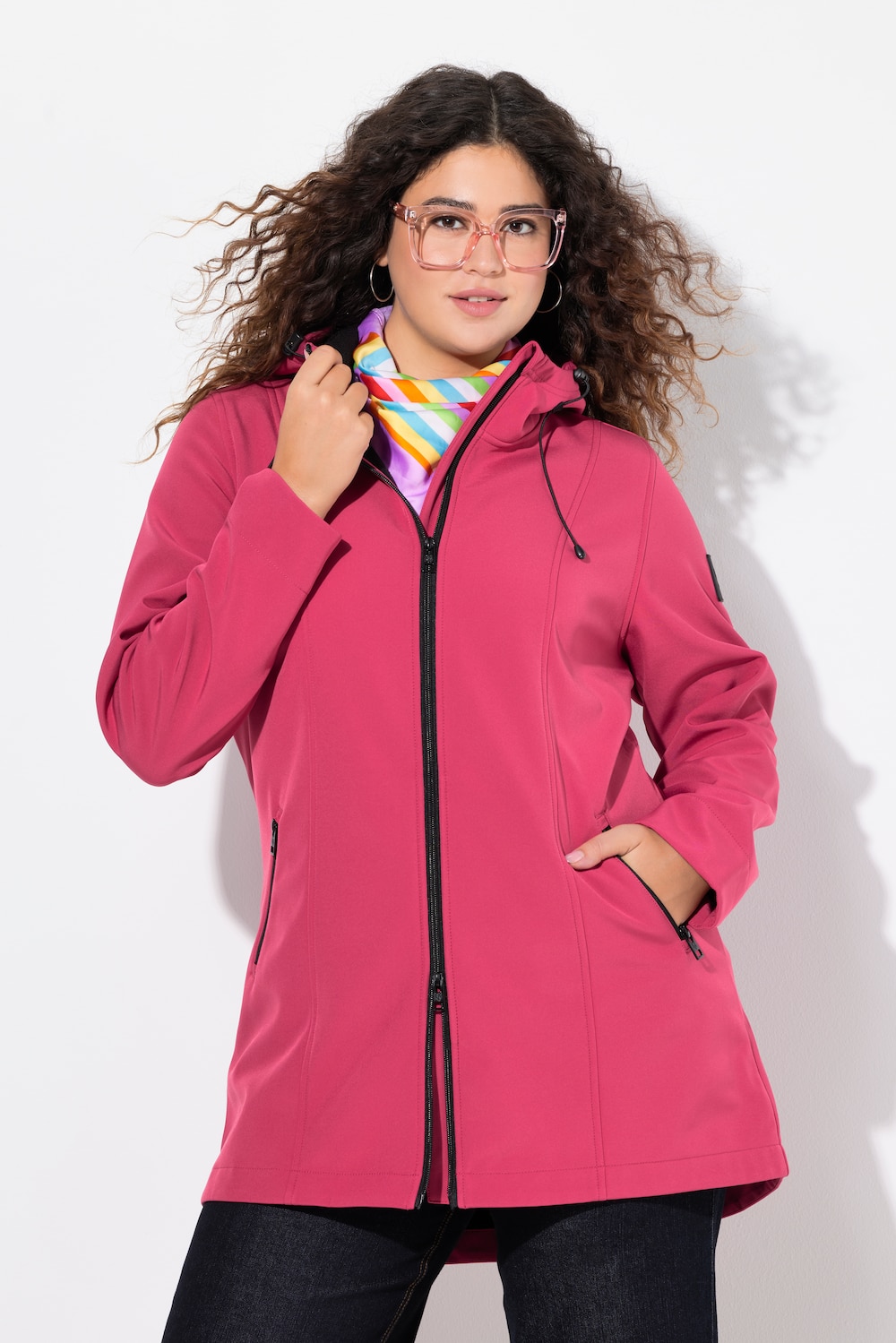 Große Größen HYPRAR Long-Softshelljacke, Damen, rosa, Größe: 46/48, Polyester, Ulla Popken