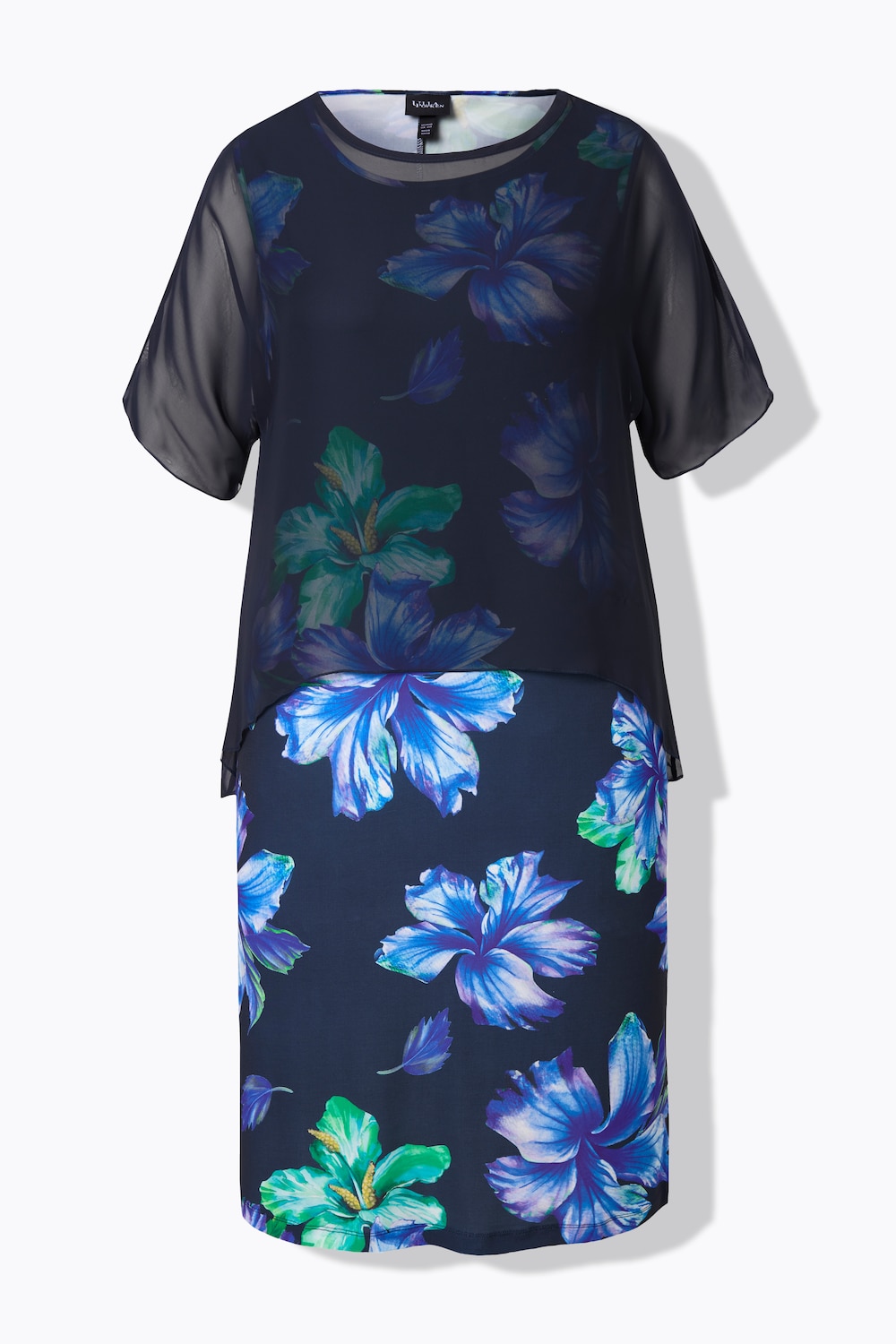 Stora storlekar Klänning, Dam, blå, storlek: 54/56, Polyester, Ulla Popken