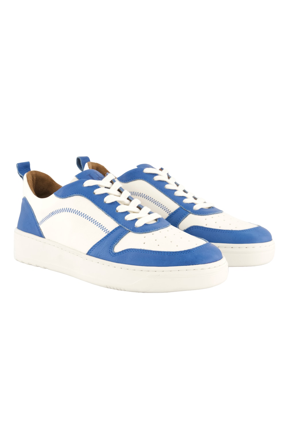 Stora storlekar Skinnsneakers, Dam, blå, storlek: 44, Läder, Ulla Popken