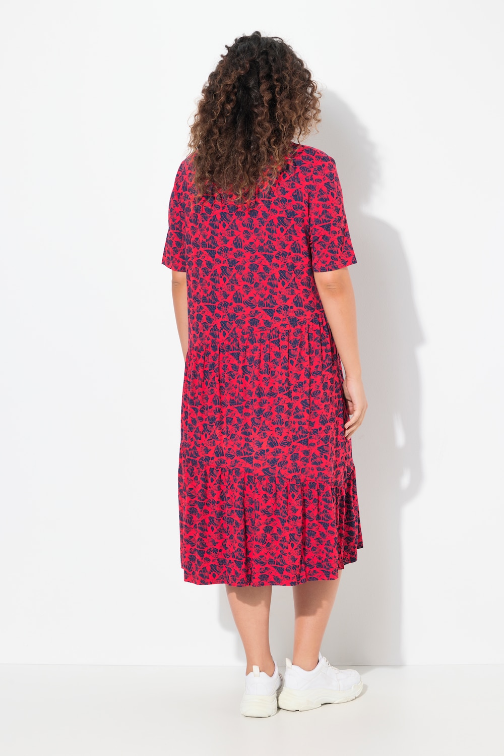 Rode jurk a lijn Grote Maten Ulla Popken