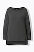 Pullover, Saumschlitze, U-Boot-Ausschnitt, Langarm