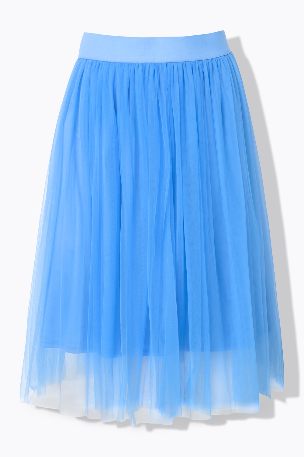 Stora storlekar Midikjol i tyll, Dam, blå, storlek: 58/60, Polyester, Ulla Popken