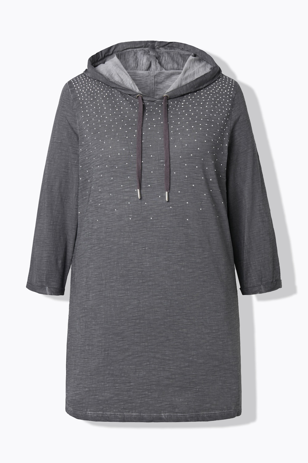 Stora storlekar T-shirt, Dam, grå, storlek: 46, Bomull, Mia Moda
