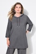 A-line t-shirt cold-dyed with rhinestones, hood