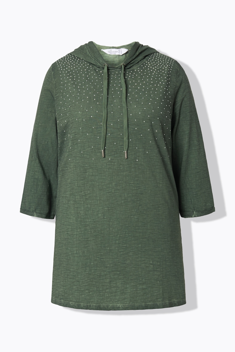 Stora storlekar T-shirt, Dam, grön, storlek: 44, Bomull, Mia Moda