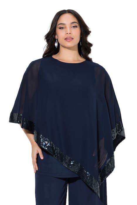 Halenka, šifonový přehoz, lodičkový výstřih, 3/4 rukávy