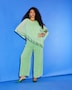 Bluse, Chiffon-Überwurf, U-Boot-Ausschnitt, 3/4-Arm