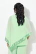 Bluse, Chiffon-Überwurf, U-Boot-Ausschnitt, 3/4-Arm