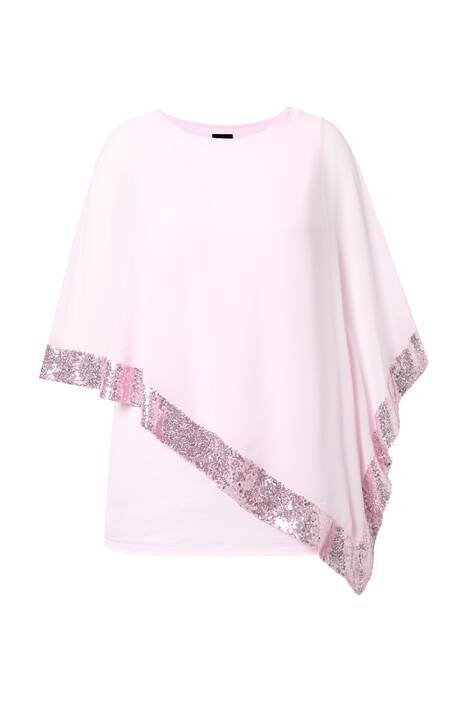 Halenka, šifonový přehoz, lodičkový výstřih, 3/4 rukávy