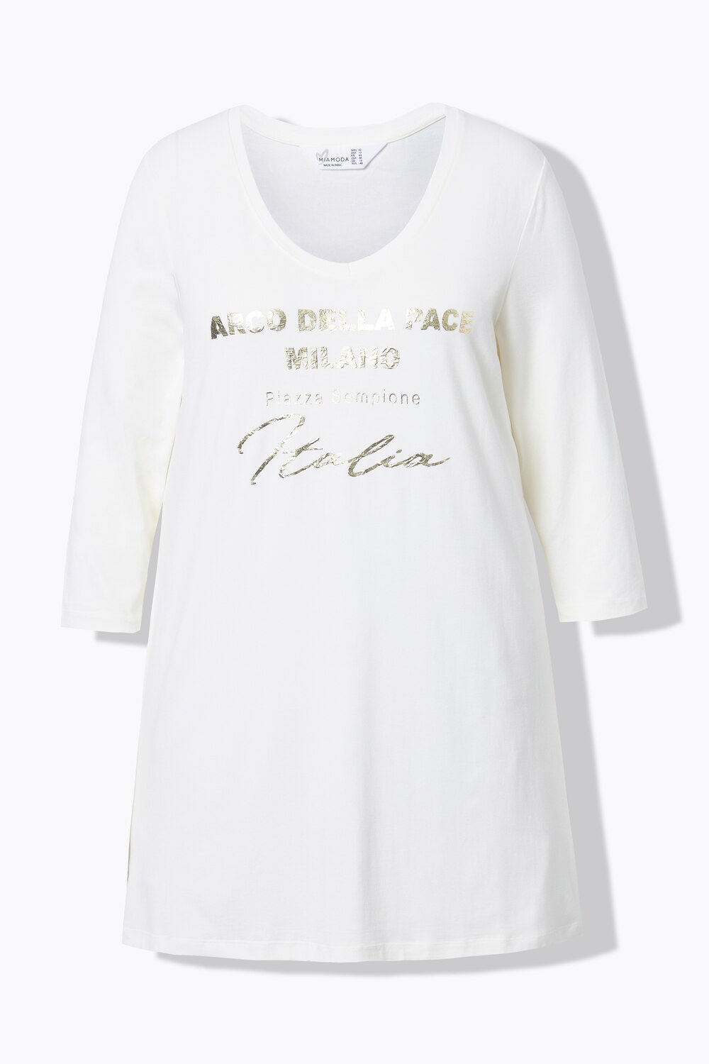 Stora storlekar T.shirt, Dam, vit, storlek: 46, Viskos, Mia Moda