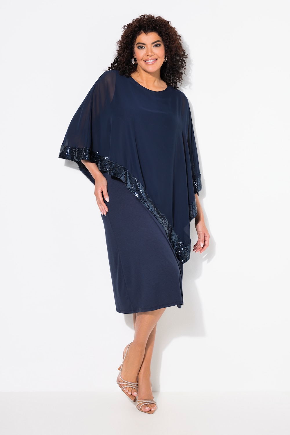 Große Größen Kleid, Damen, blau, Größe: 58/60, Polyester/Viskose, Ulla Popken