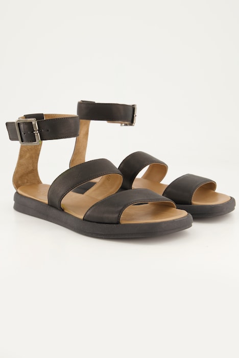 Leren sandalen, nappaleer, enkelbandjes, wijdte H