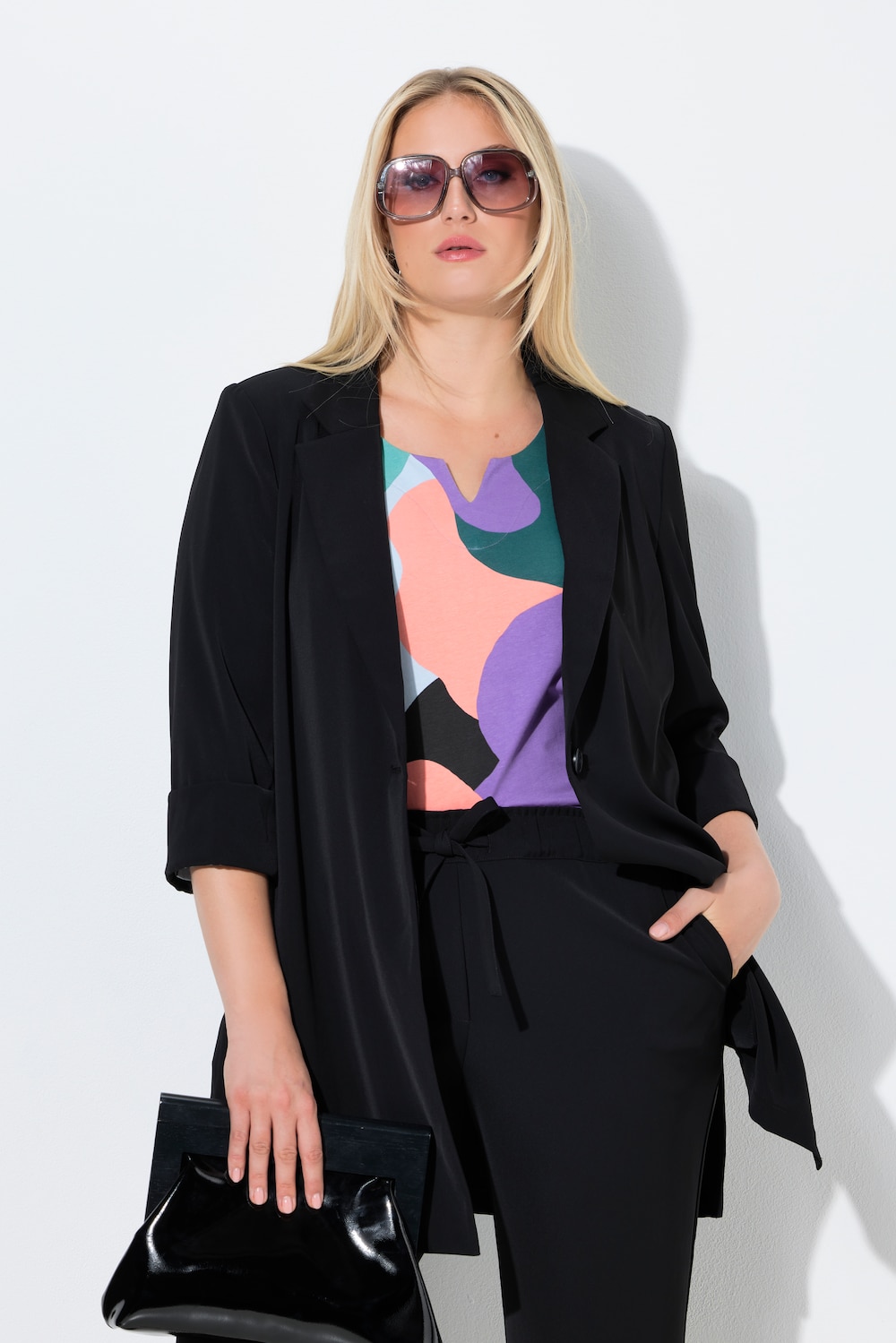 Blazer, Reverskragen, Seitenschlitze, 3/4-Arm