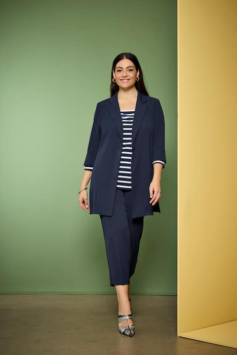 Blazer con revers, abbottonatura e maniche a 3/4