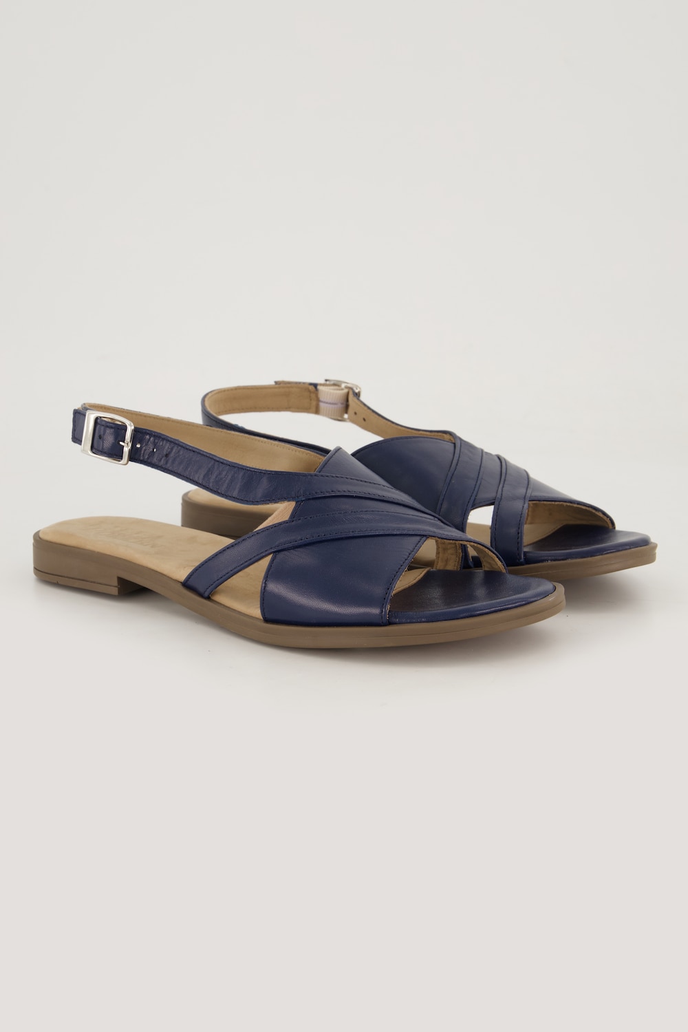 Leder-Sandalen, Damen, blau, Größe: 42, Leder, Ulla Popken