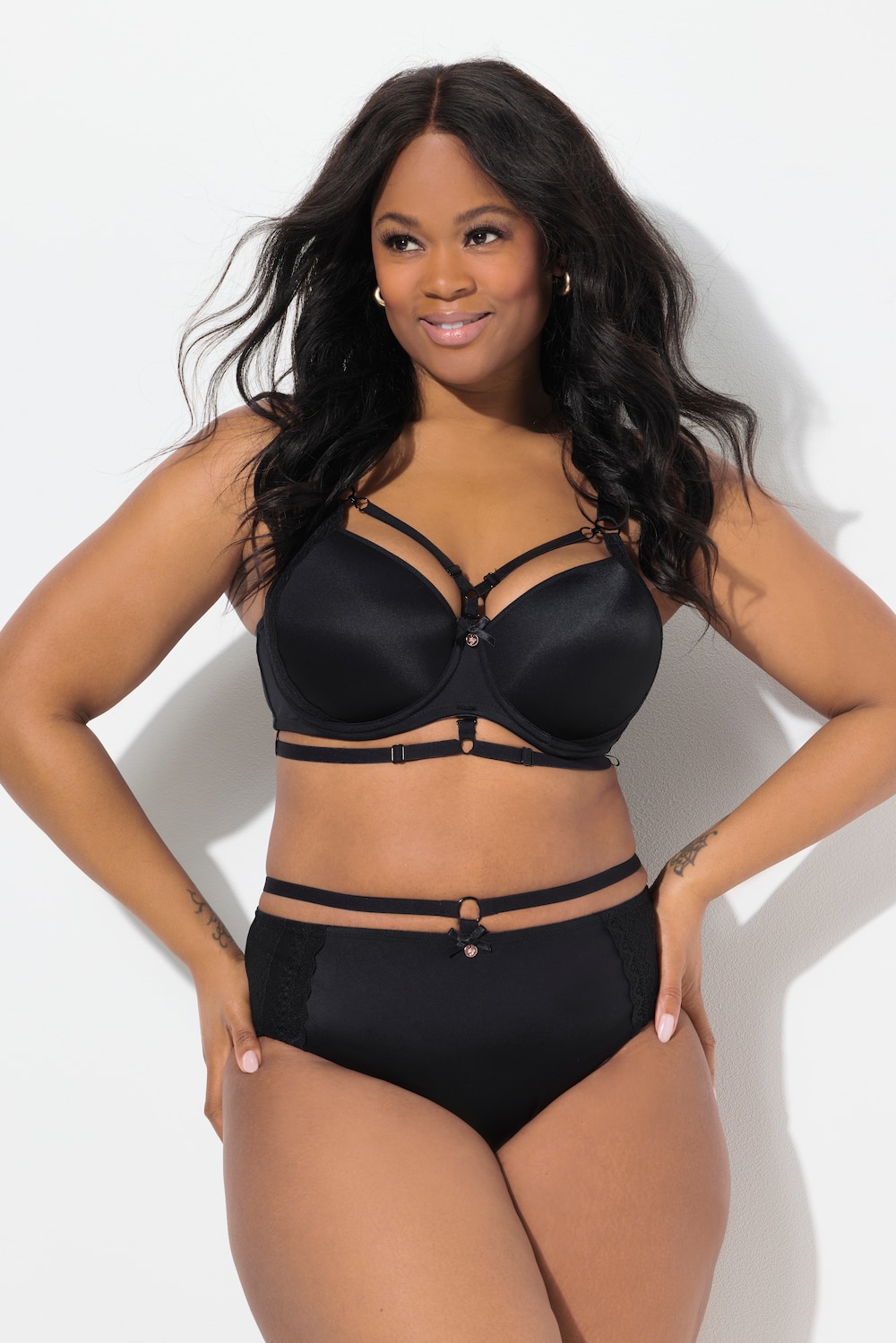 Große Größen TruYou Midislip, Damen, schwarz, Größe: 42/44, Baumwolle/Synthetische Fasern/Elasthan, Ulla Popken