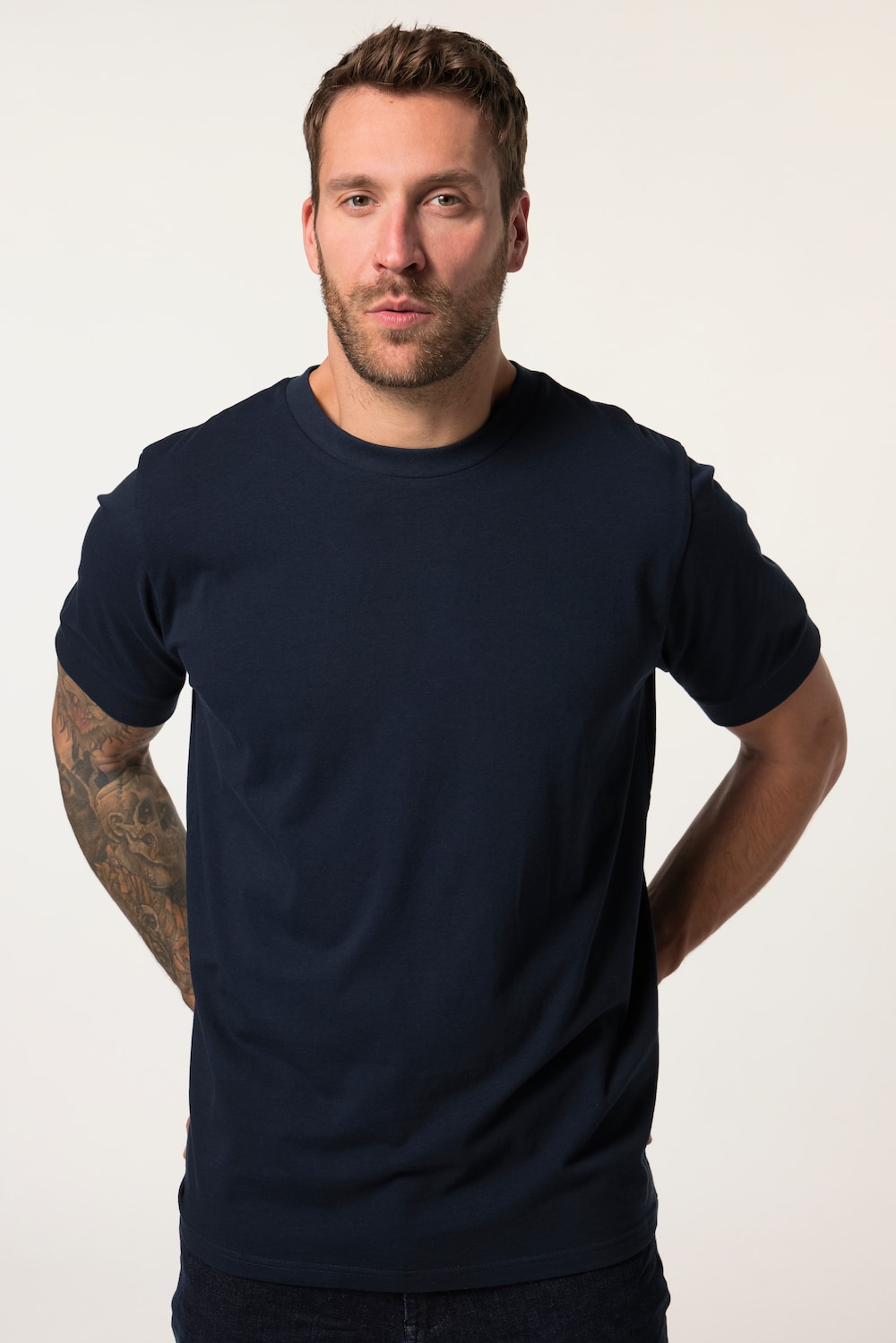 Große Größen JP1880 T-Shirt FLEXNAMIC®, Herren, blau, Größe: 8XL, Baumwolle, JP1880