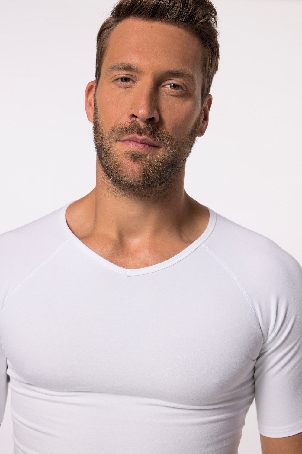 Stora storlekar X Finn Shapewear-undertröja, Her, vit, storlek: L, Syntetfibrer/Bomull/Elastan, JP1880